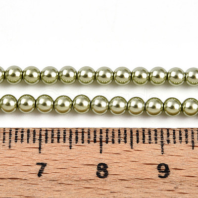 Baking Paint Pearlized Glass Pearl Bead Strands HY-N002-3mm-A07-1
