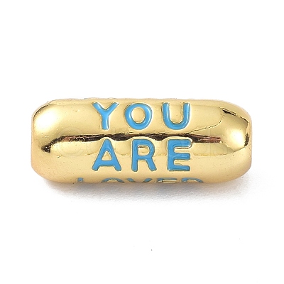 Eco-Friendly Brass Enamel Beads KK-C220-06G-1