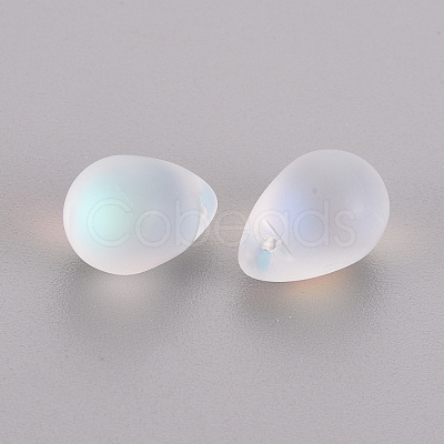 Transparent Spray Painted Glass Charms GLAA-T016-37-C01-1