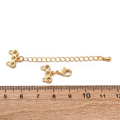 Brass Micro Pave Clear Cubic Zirconia Chain Extender KK-A214-35G-1