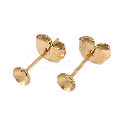 304 Stainless Steel Stud Earring Findings STAS-D389-03B-G-1