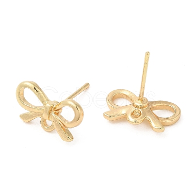Bowknot Alloy Stud Earring Findings PALLOY-Q447-03LG-1