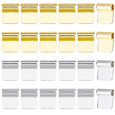 24Pcs 2 Colors Rack Plating Brass Glue-on Flat Pad Bails KK-HS0014-94-1