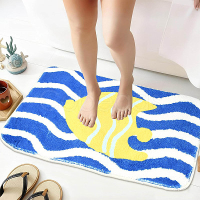 Flocking Fibre Tropical Fish Bath Mat AJEW-FZC0003-05B-1