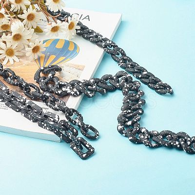 Spray Painted CCB Plastic Curb Chains & Cable Chains AJEW-JB01046-1