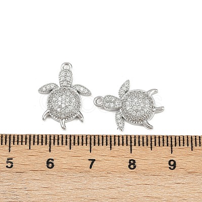 Brass Micro Pave Clear Cubic Zirconia Pendants KK-G535-02C-P-1