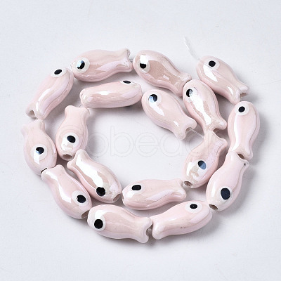 Handmade Porcelain Ceramic Beads Strands PORC-T006-03Q-1