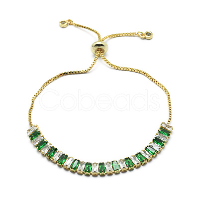 Brass Cubic Zirconia Bolo Tennis Bracelets BJEW-I272-02C-1