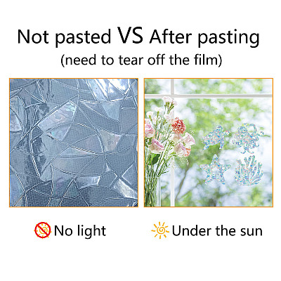 16Pcs Waterproof PVC Colored Laser Stained Window Film Static Stickers DIY-WH0314-098-1