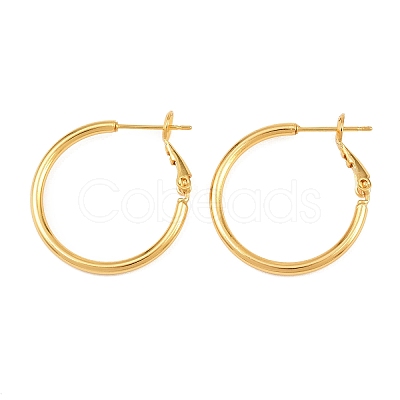 Brass Hoop Earrings EJEW-C171-02G-1