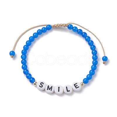 10Pcs Natural & Dyed Malaysia Jade Beaded Bracelet BJEW-JB10074-1