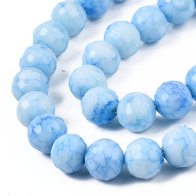 Opaque Baking Paint Crackle Glass Beads Strands EGLA-S174-33I-1