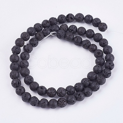 Natural Lava Rock Bead Strands LS-G-R193-18-6mm-1