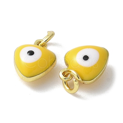 Brass Enamel Charms KK-S518-03E-G-1