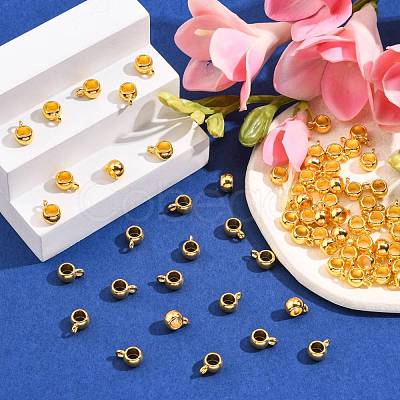 Tibetan Style Alloy Tube Bails TIBEP-LFH251Y-G-FF-1