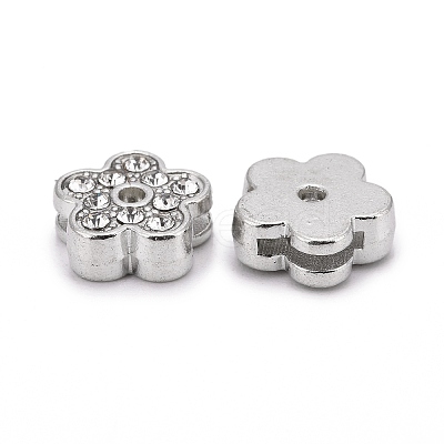 Flower Alloy Rhinestone Slide Charms LS-RSB358-3P-1