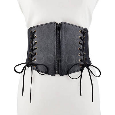 1Pc Imitation Leather Elastic Belts for Women AJEW-CL0002-90-1