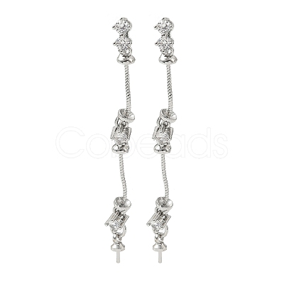 Brass Pave Cubic Zirconia Pendant Bails KK-C172-06P-1