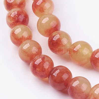Two Tone Natural Jade Bead Strands X-G-R165-8mm-02-1