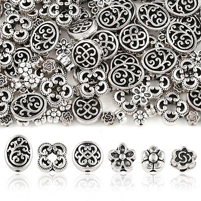 180Pcs 6 Styles Alloy Beads FIND-YW0010-61-1