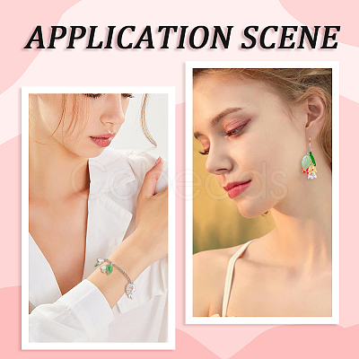 100Pcs 5 Colors Handmade Lampwork Pendants LAMP-PA0001-34-1