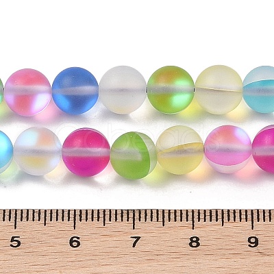 Electroplated Synthetic Moonstone Beads Strands G-C131-B01-02-1