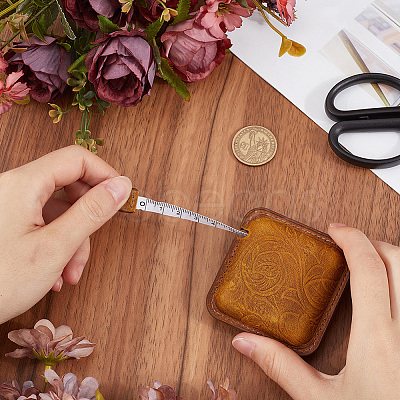 Flower Pattern Leather Tape Measure AJEW-WH20001-30B-1