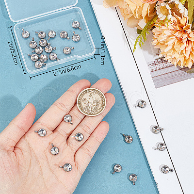 30Pcs 304 Stainless Steel Rhinestone Chamrs STAS-BBC0004-06-1