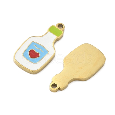 304 Stainless Steel Enamel Pendants X1-STAS-G360-04G-06-1