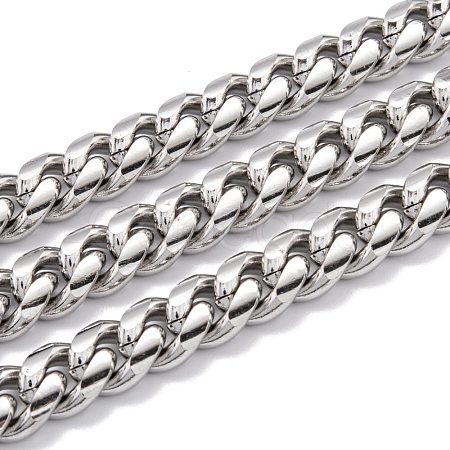 Tarnish Resistant 304 Stainless Steel Cuban Link Chain STAS-B019-02C-P-1