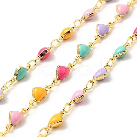 Enamel Heart Link Chains CHC-C003-14G-1