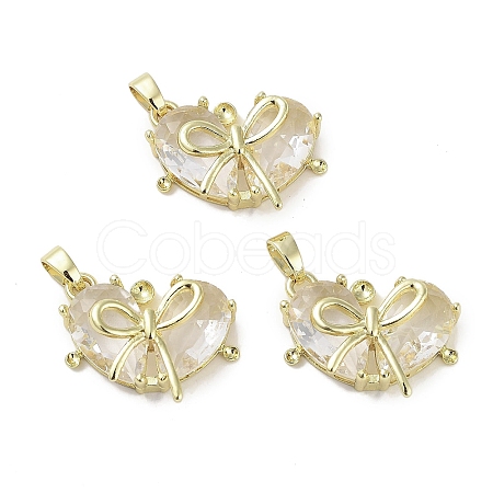 Golden Brass Glass Pendants KK-R161-02G-05-1