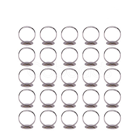 PandaHall Elite Brass Pad Ring Bases KK-PH0001-15S-1