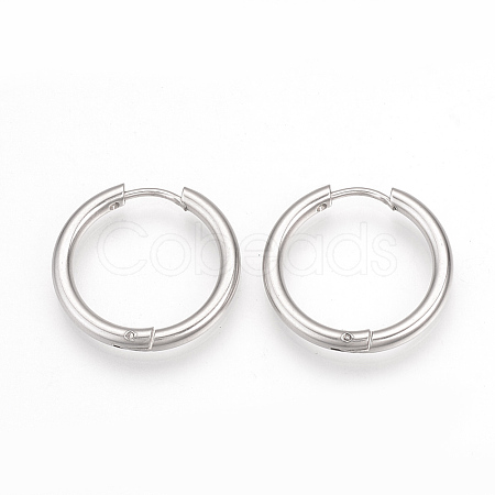 Tarnish Resistant 201 Stainless Steel Huggie Hoop Earrings MAK-R021-19mm-1