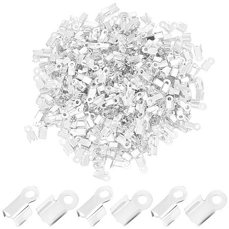 500Pcs Iron Folding Crimp Ends IFIN-CN0001-06S-1