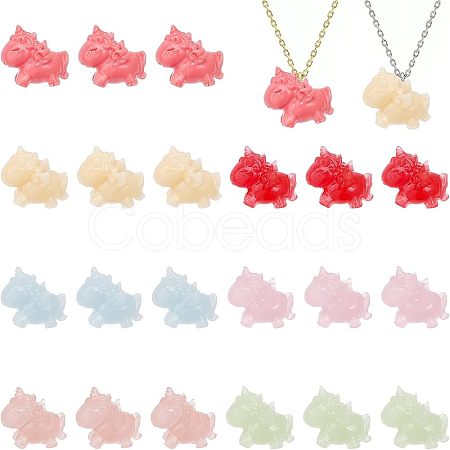 CHGCRAFT 21Pcs 7 Colors Opaque Resin Beads RESI-CA0001-48-1