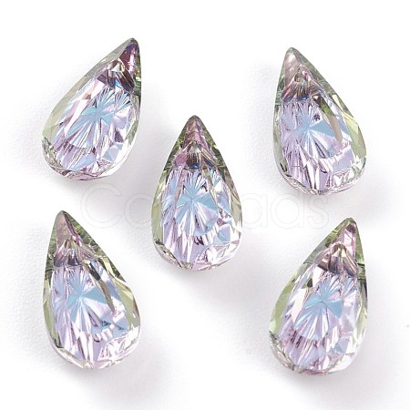 Embossed Glass Rhinestone Pendants GLAA-J101-06A-001VL-1