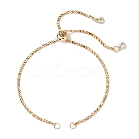304 Stainless Steel Curb Chain Slider Bracelet Making AJEW-JB01524-01-1