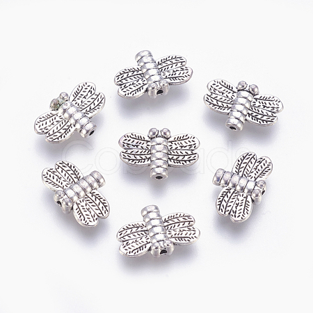 Tibetan Style Alloy Dragonfly Beads TIBEP-GC191-AS-NR-1