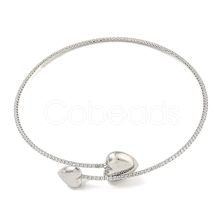 Rack Plating Brass Pave Clear Cubic Zirconia Round Ball Choker Necklaces NJEW-A031-02-02P-1