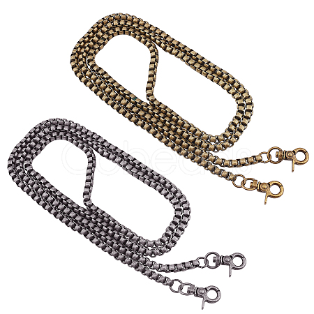 CHGCRAFT 2Pcs 2 Colors Iron Box Chains Bag Strap FIND-CA0002-30A-1