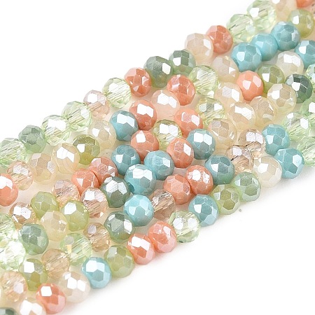 Electroplate Glass Beads Strands GLAA-T023-A16-07-1
