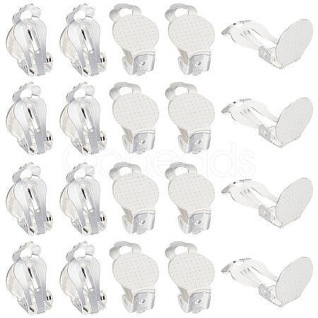 40Pcs 304 Stainless Steel Clip-on Earring Findings STAS-SC0008-39S-1