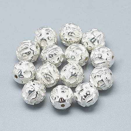 925 Sterling Silver Om Beads STER-T002-64S-1