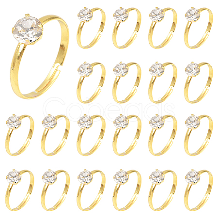 40Pcs Adjustable Alloy Rhinestone Finger Rings for Women RJEW-SP0001-02G-1