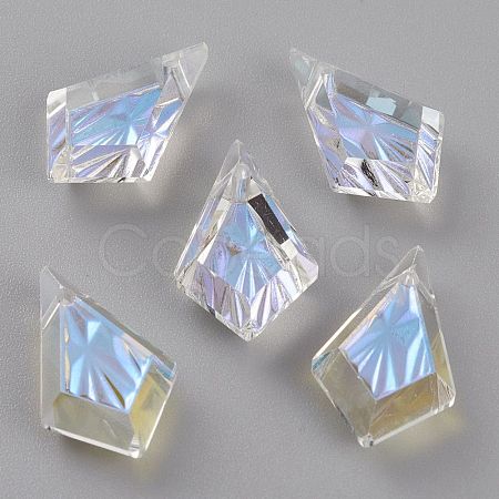 Embossed Glass Rhinestone Pendants GLAA-J101-01B-001SI-1