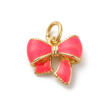 Brass Enamel Charms KK-Q098-27G-B-1