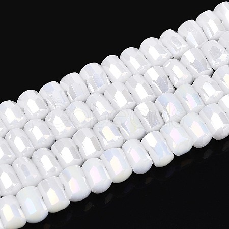 Electroplate Opaque Glass Beads Strands EGLA-N022-09A-C05-1