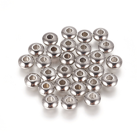 Non-Tarnish 304 Stainless Steel Smooth Rondelle Beads STAS-M006-03P-A-1