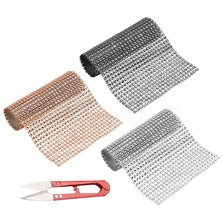 24 Rows Plastic Mesh Rhinestone Trimming DIY-PH0001-25-1